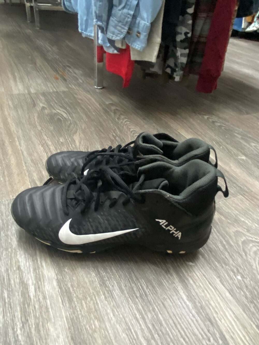 Nike Alpha Fastflex Football Cleats Men's Size 12 (AQ7653-001) Black/White